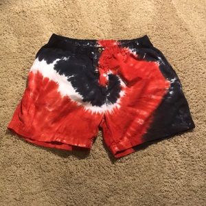 Chubbies Tie-Dye Red, White, and Blue *Rare Find*